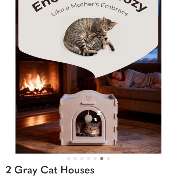 Festive Cat House with Santa Hat - Cream. 2 in 1 - Picture 10 of 10